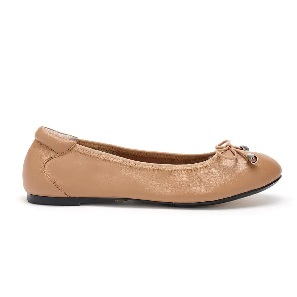 Sandringham - Tan Leather Ballet Flats Cocorose London