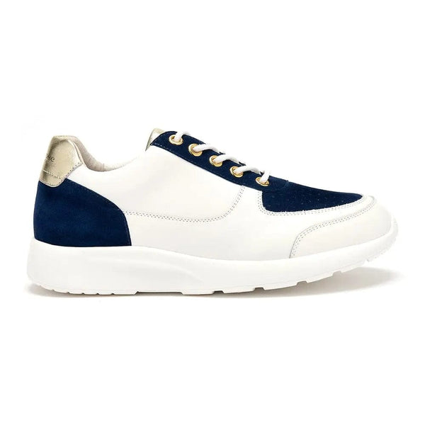 Navy and gold trainers online