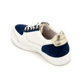 Shoreditch - Navy & Gold Leather Trainers Cocorose London