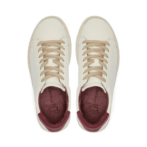 Vegan Kew - White & Bordeaux Cactus Leather Trainers Cocorose London