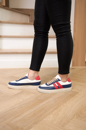 Vegan Kew 2.0 - White Cactus - Marino Rojo Stripe Cocorose London