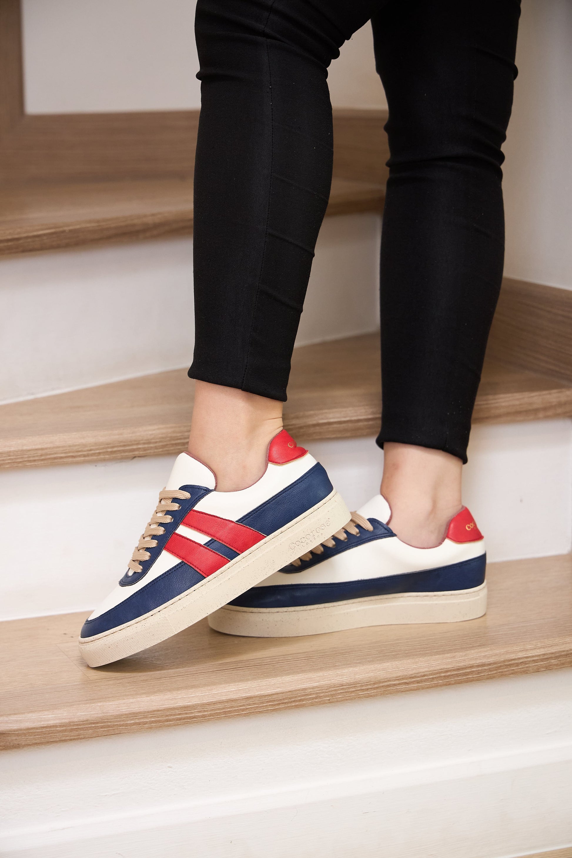 Vegan Kew 2.0 - White Cactus - Marino Rojo Stripe Cocorose London