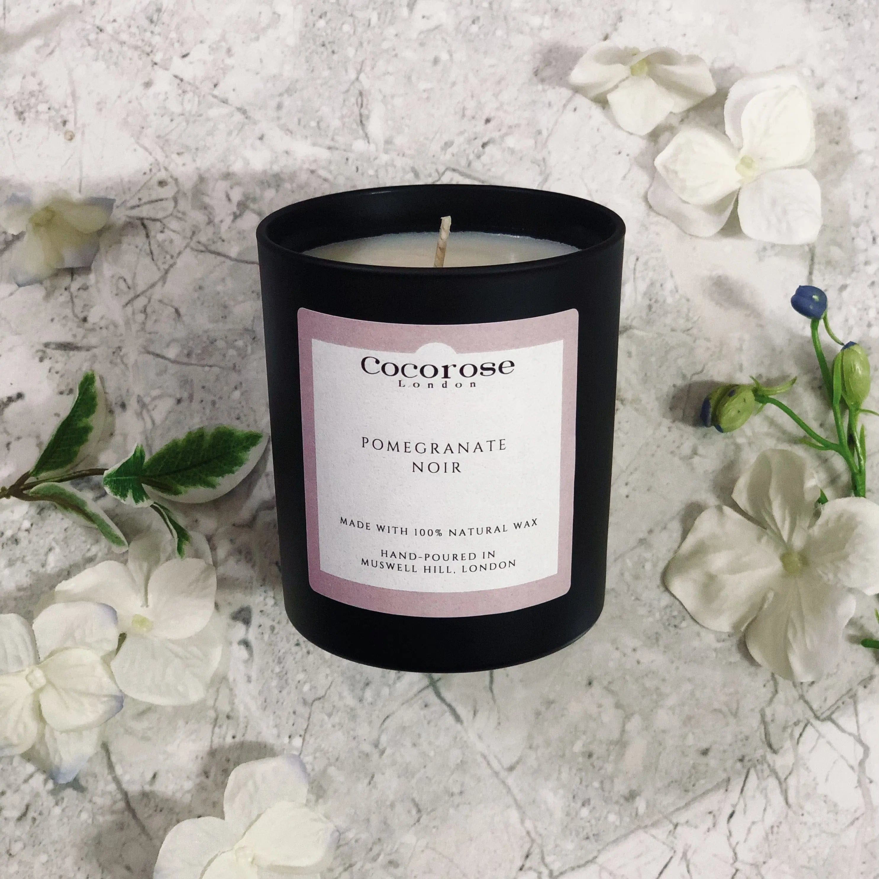 Pomegranate Noir Natural Wax Candle Cocorose London