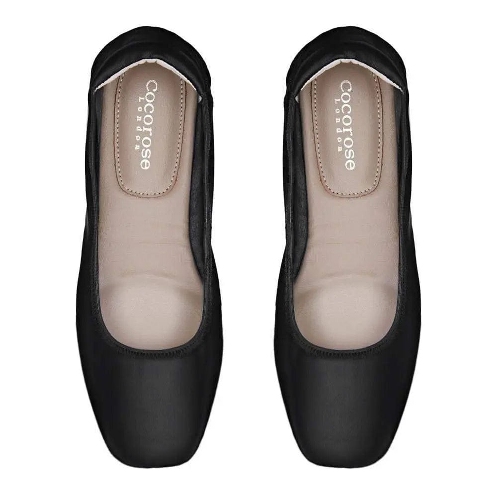 Barnes - Black Leather Ballet Flats Cocorose London