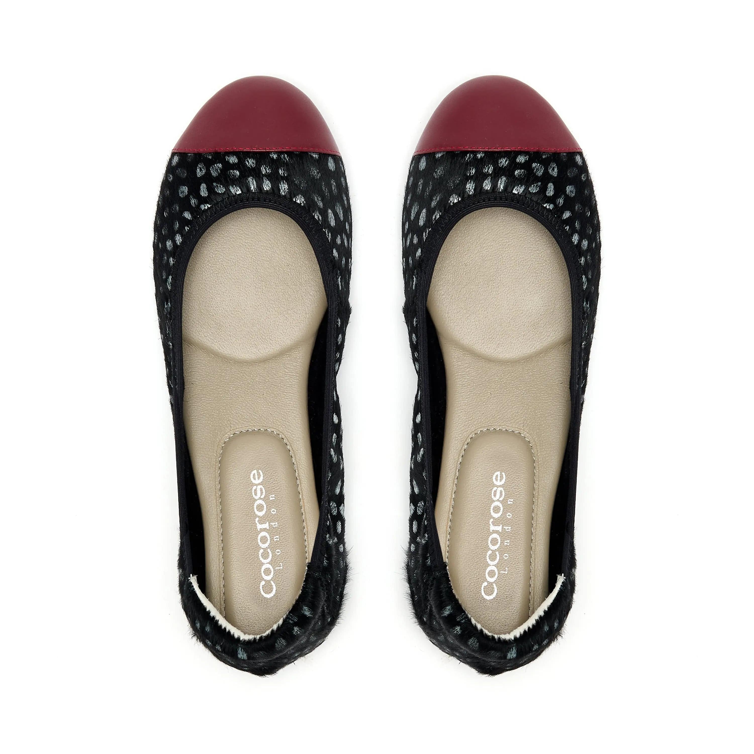 Harrow  - Silver Leopard with Burgundy Toe Cap Cocorose London