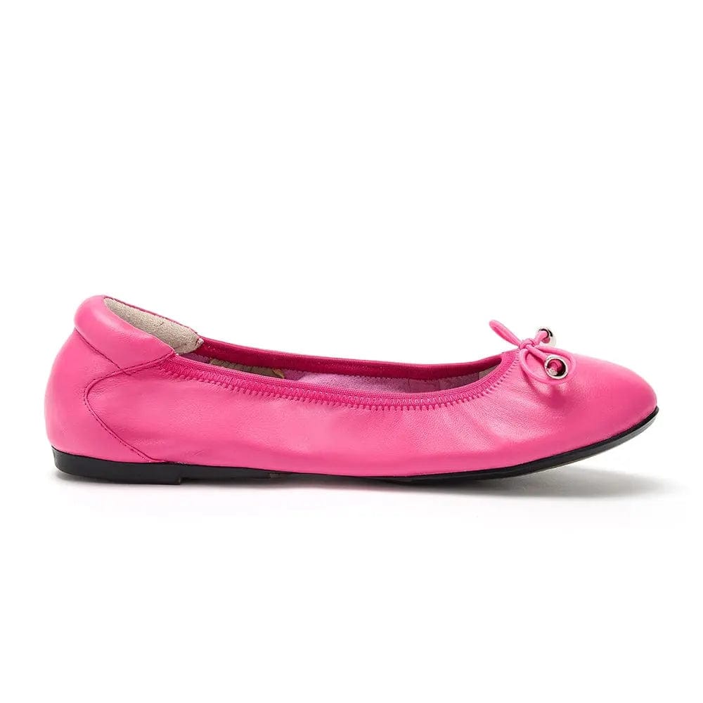 Sandringham - Fuchsia Pink Leather Ballet Flats Cocorose London