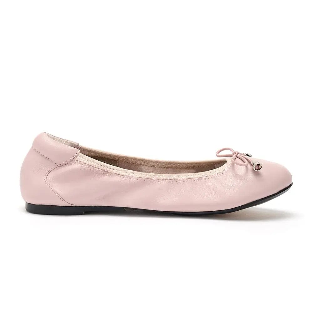 Sandringham - Pastel Pink Leather Ballet Flats Cocorose London