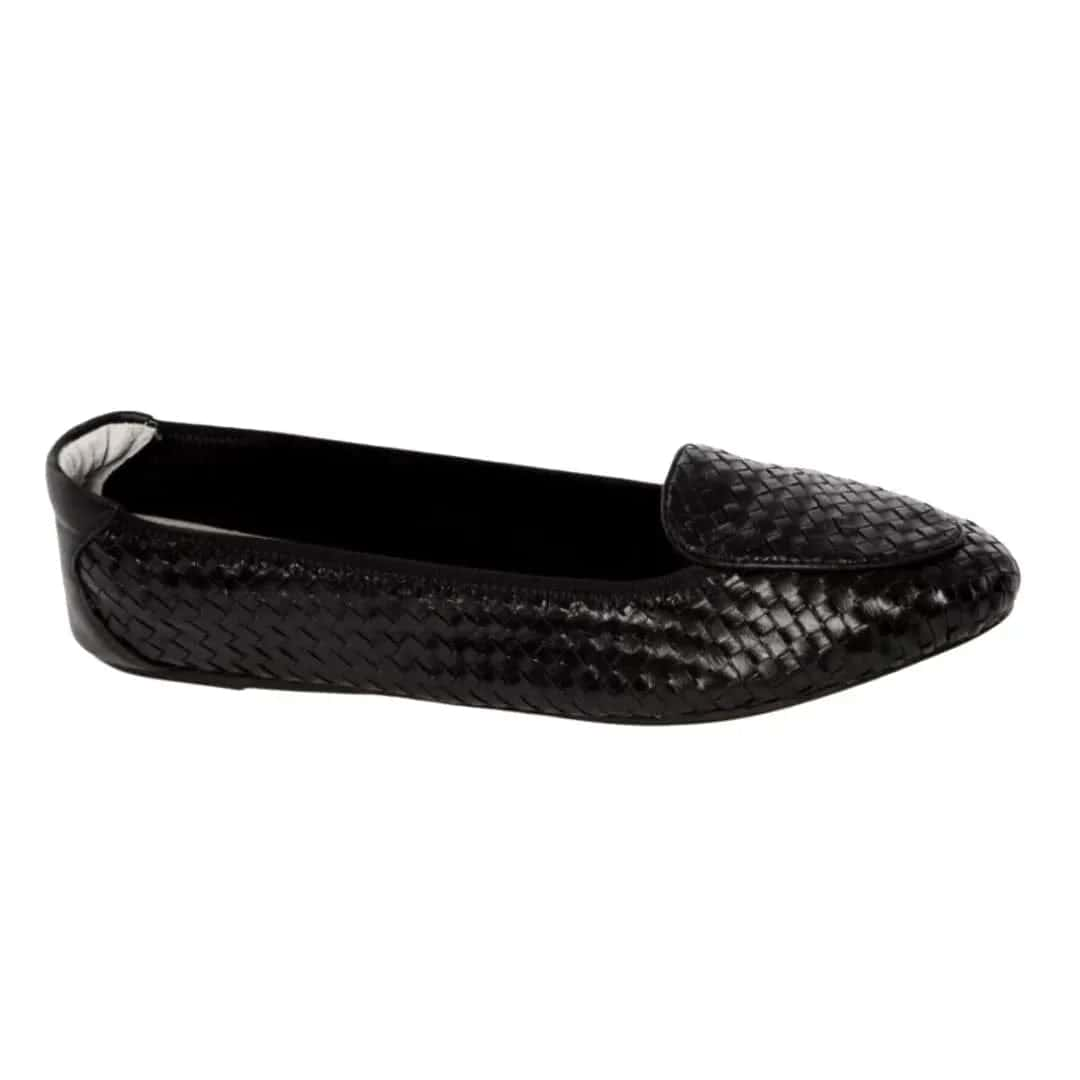 Clapham - Black Woven Leather Loafers Cocorose London