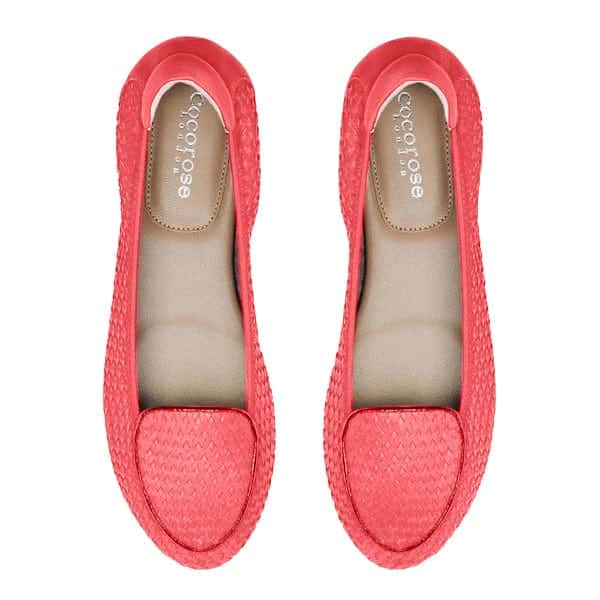 Clapham - Coral Woven Leather Loafers Cocorose London