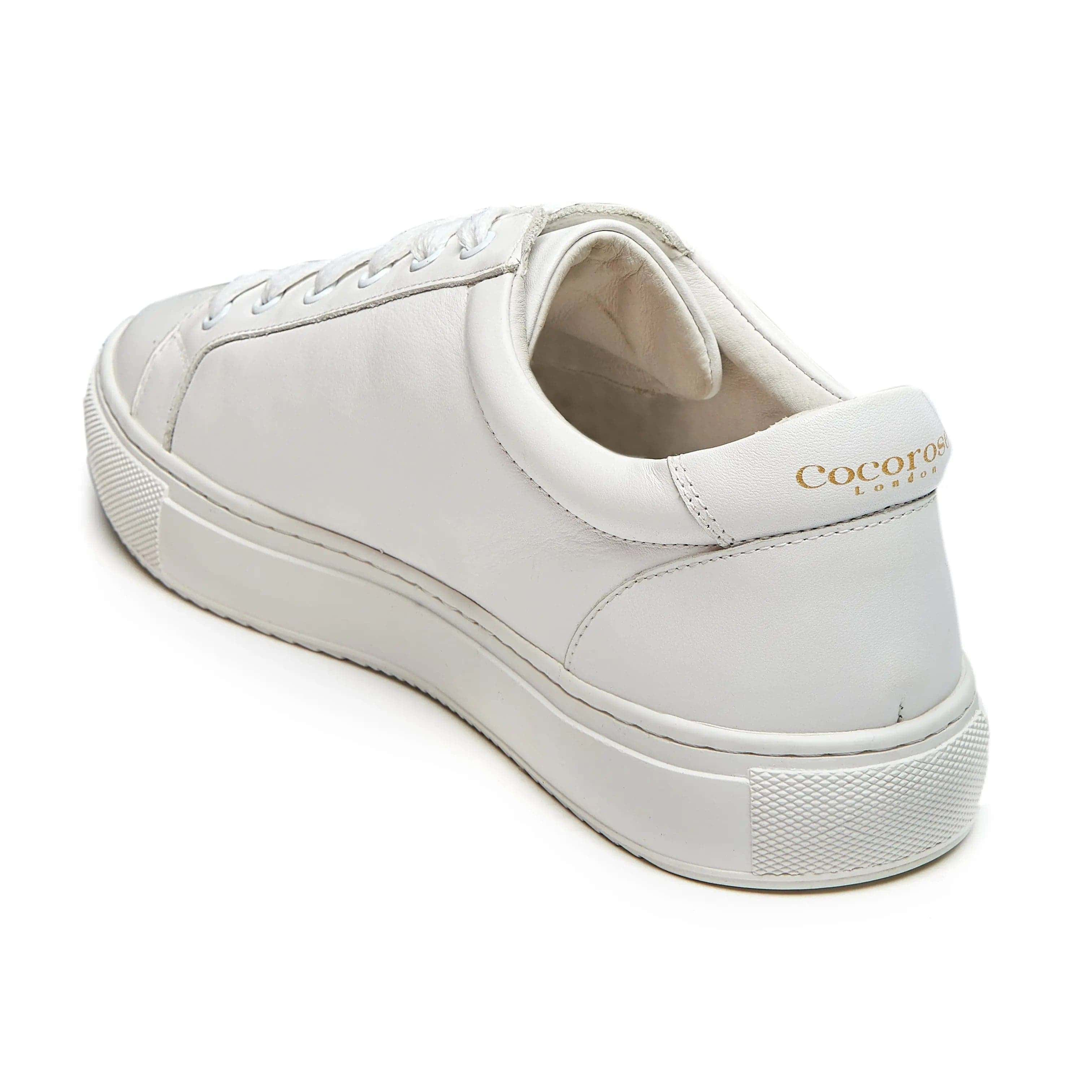 Hoxton - White with White Stars Leather Trainers Cocorose London